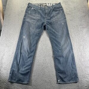 Vintage Vans Jeans Men's 38x32 Blue Cotton Denim Straight Baggy Workwear Faded